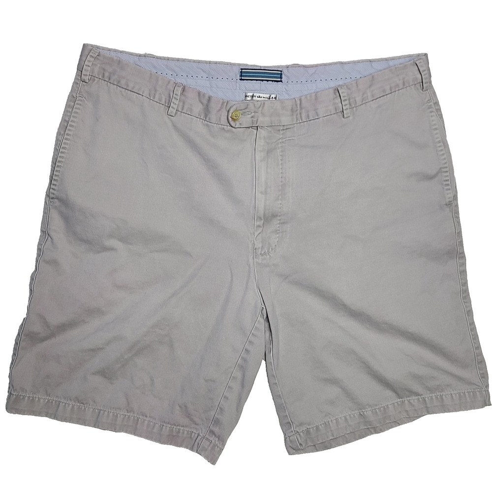 Peter Millar Crown Men’s Light Gray Chino Flat Front Shorts Size 40